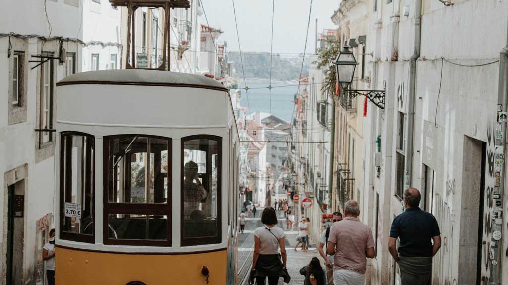 City view in Lisbon for active urban travel